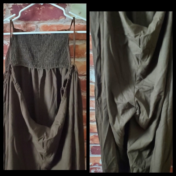 Brown Boho Cami Linen/Cotton Jumpsuit S - Picture 3 of 4